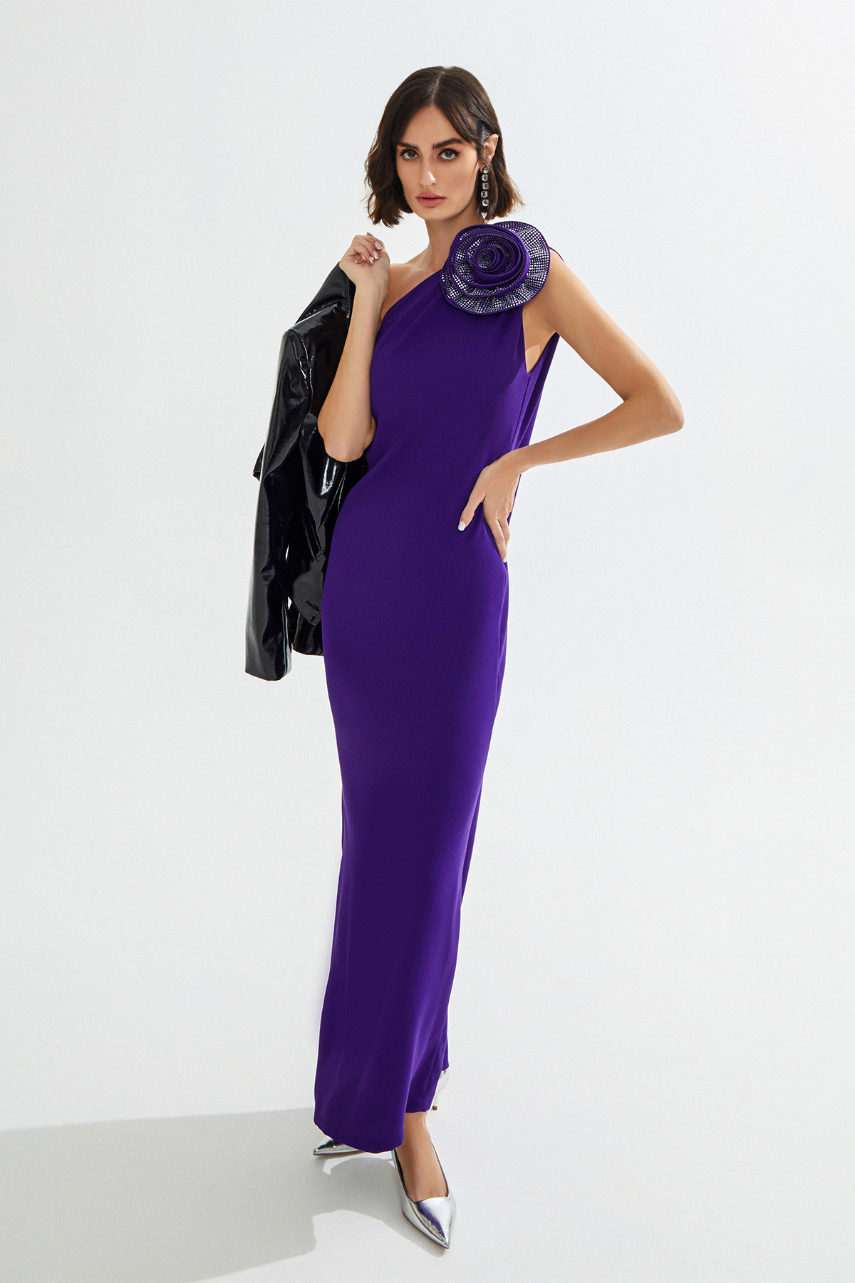 GENNIE One Shoulder Purple Maxi Dress